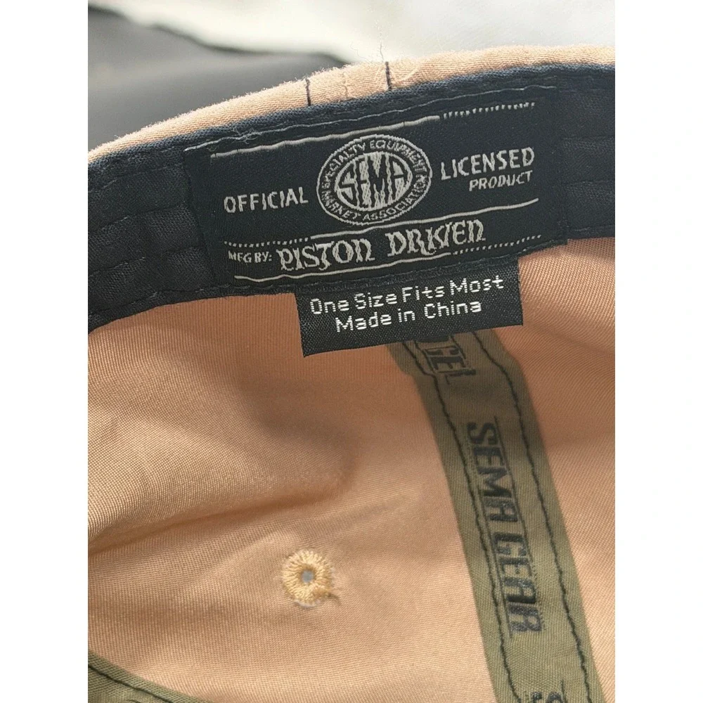 SEMA Show 2022 Hat Mens OS Tan Cream Piston Driven Las Vegas NV Automotive Cap